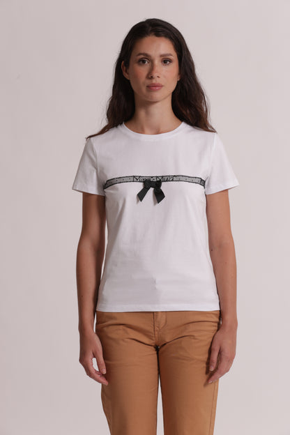 T-SHIRT "MIMI'-MUA'" CON FIOCCO