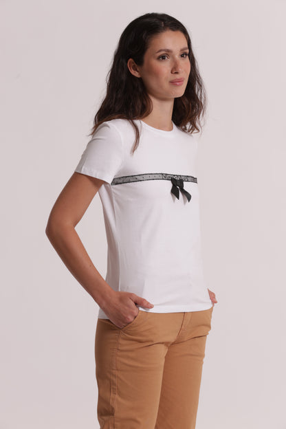 T-SHIRT "MIMI'-MUA'" CON FIOCCO