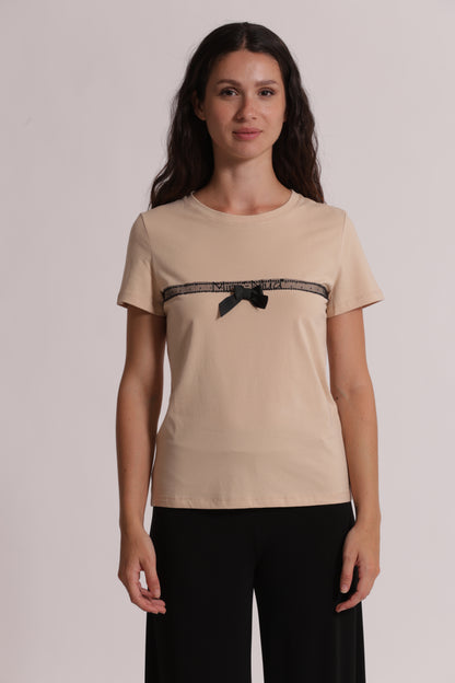 T-SHIRT "MIMI'-MUA'" CON FIOCCO
