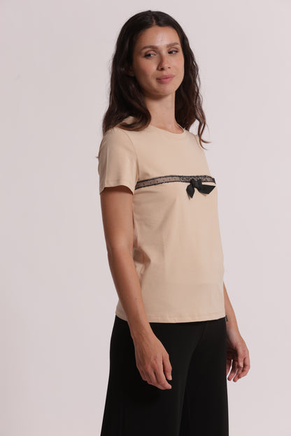 T-SHIRT "MIMI'-MUA'" CON FIOCCO
