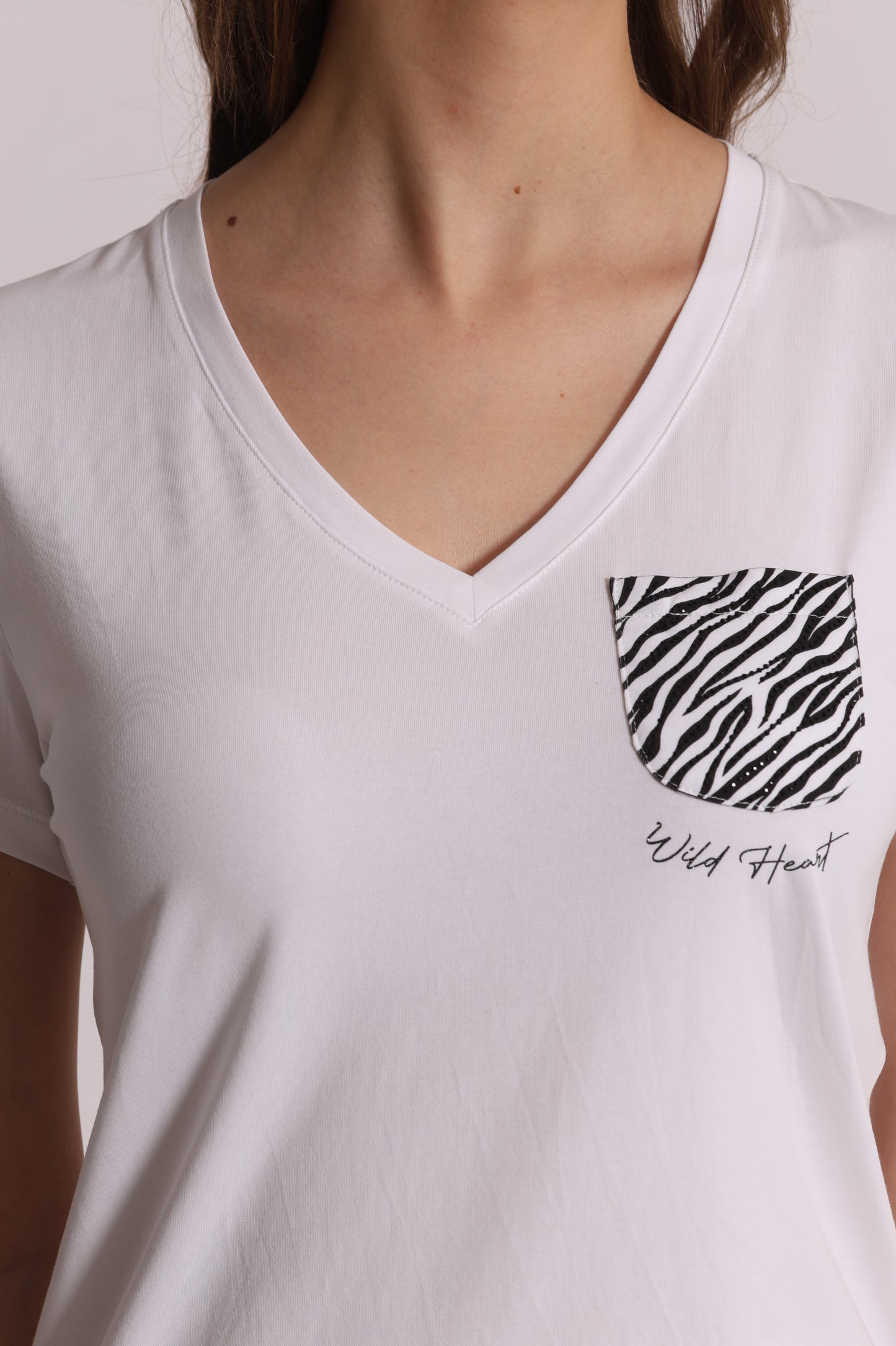T-SHIRT CON TASCHINO ZEBRATO
