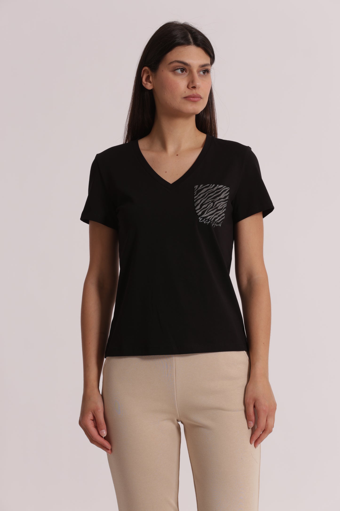 T-SHIRT CON TASCHINO ZEBRATO