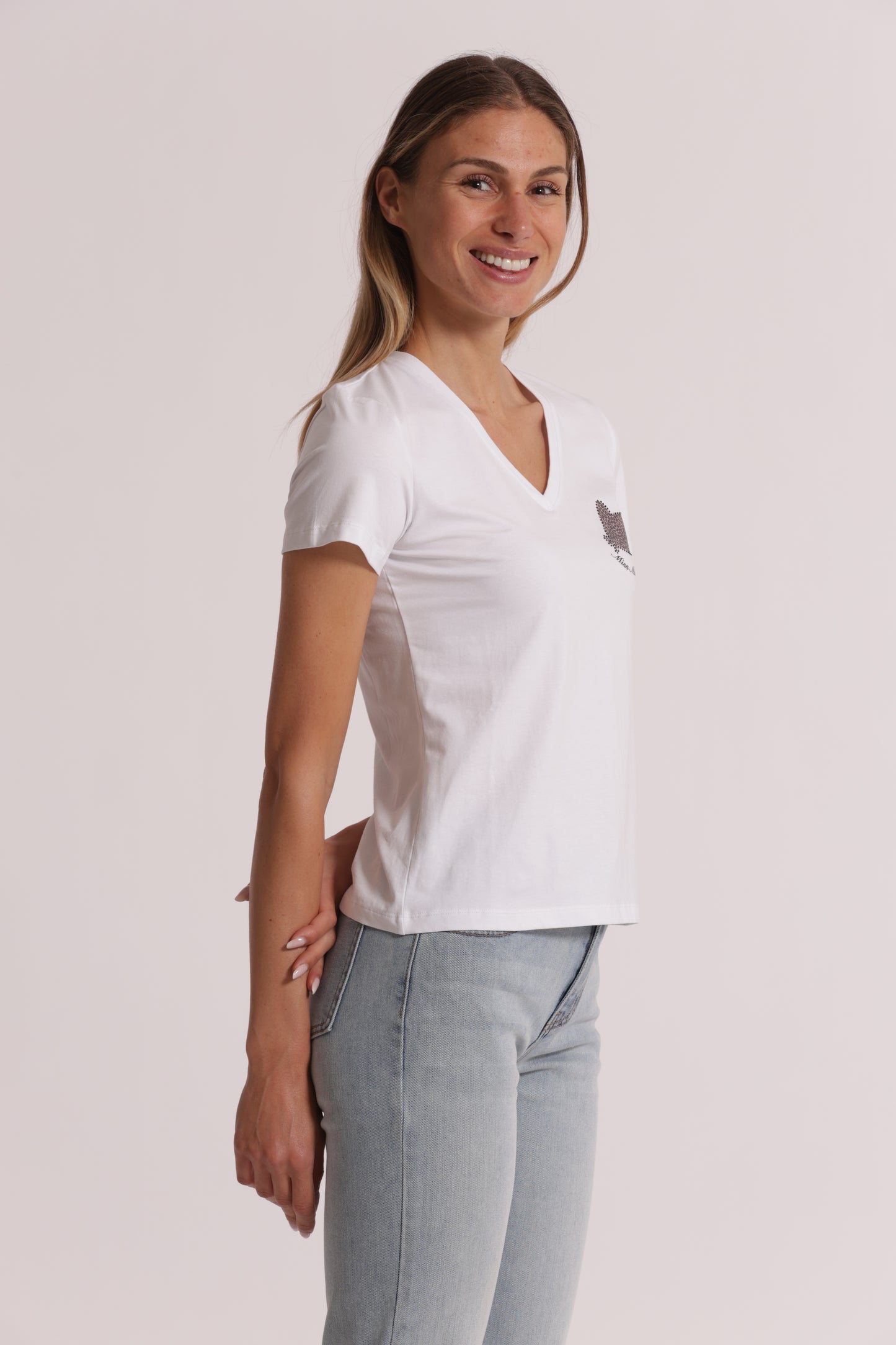 T-SHIRT "MISS MIMI MUA" CON GATTO ZEBRATO