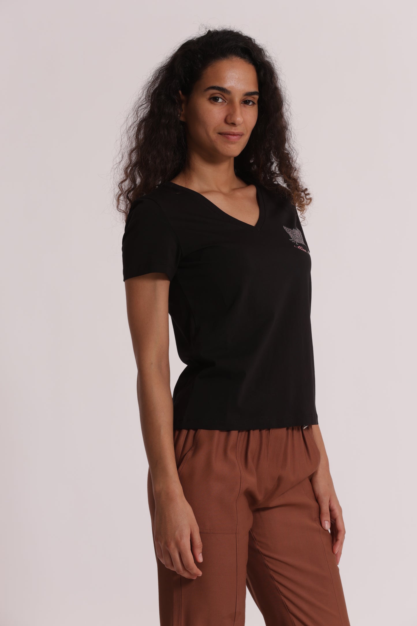 T-SHIRT "MISS MIMI MUA" CON GATTO ZEBRATO