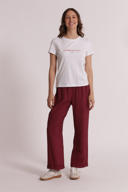 T-SHIRT "LA VIE EN ROSE" RICAMATO