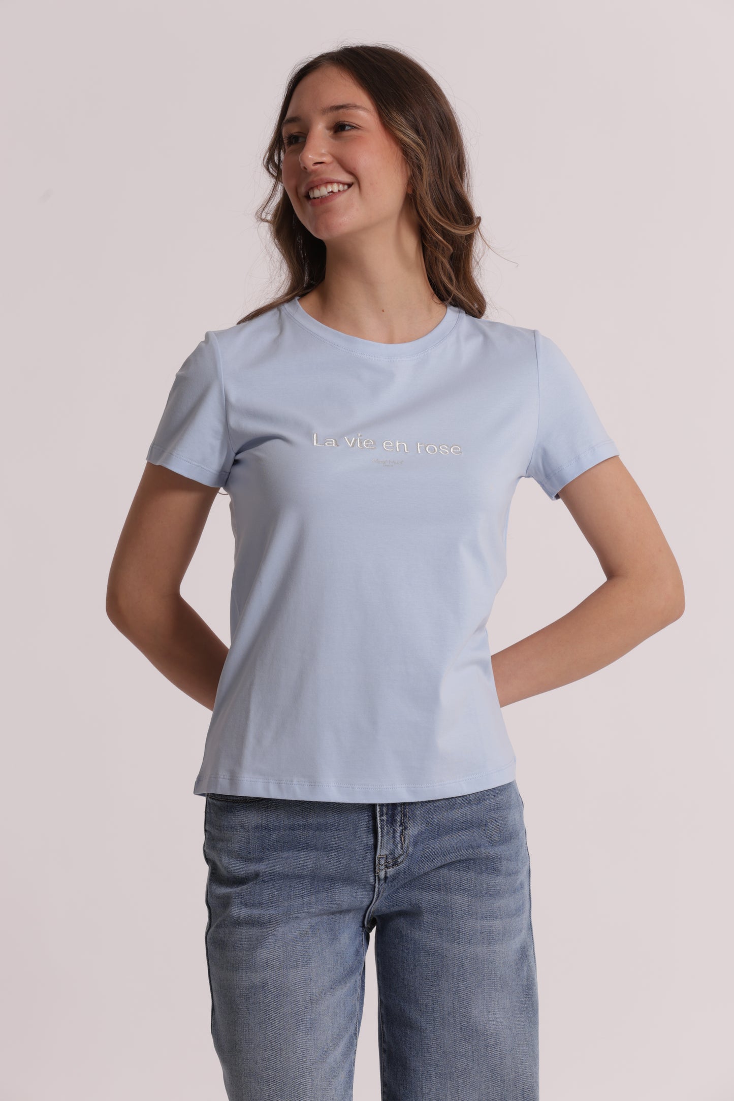 T-SHIRT "LA VIE EN ROSE" RICAMATO