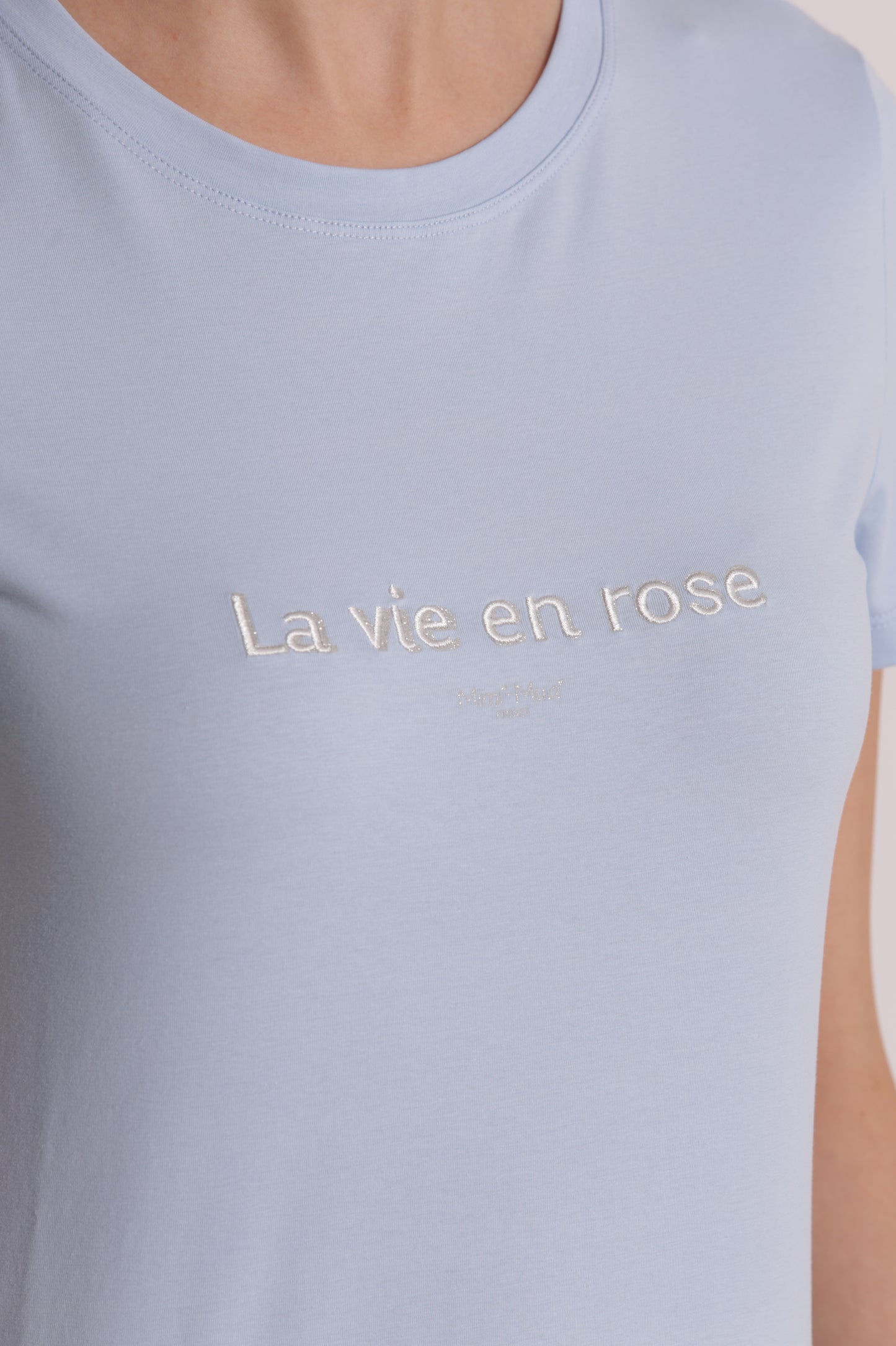 T-SHIRT "LA VIE EN ROSE" RICAMATO