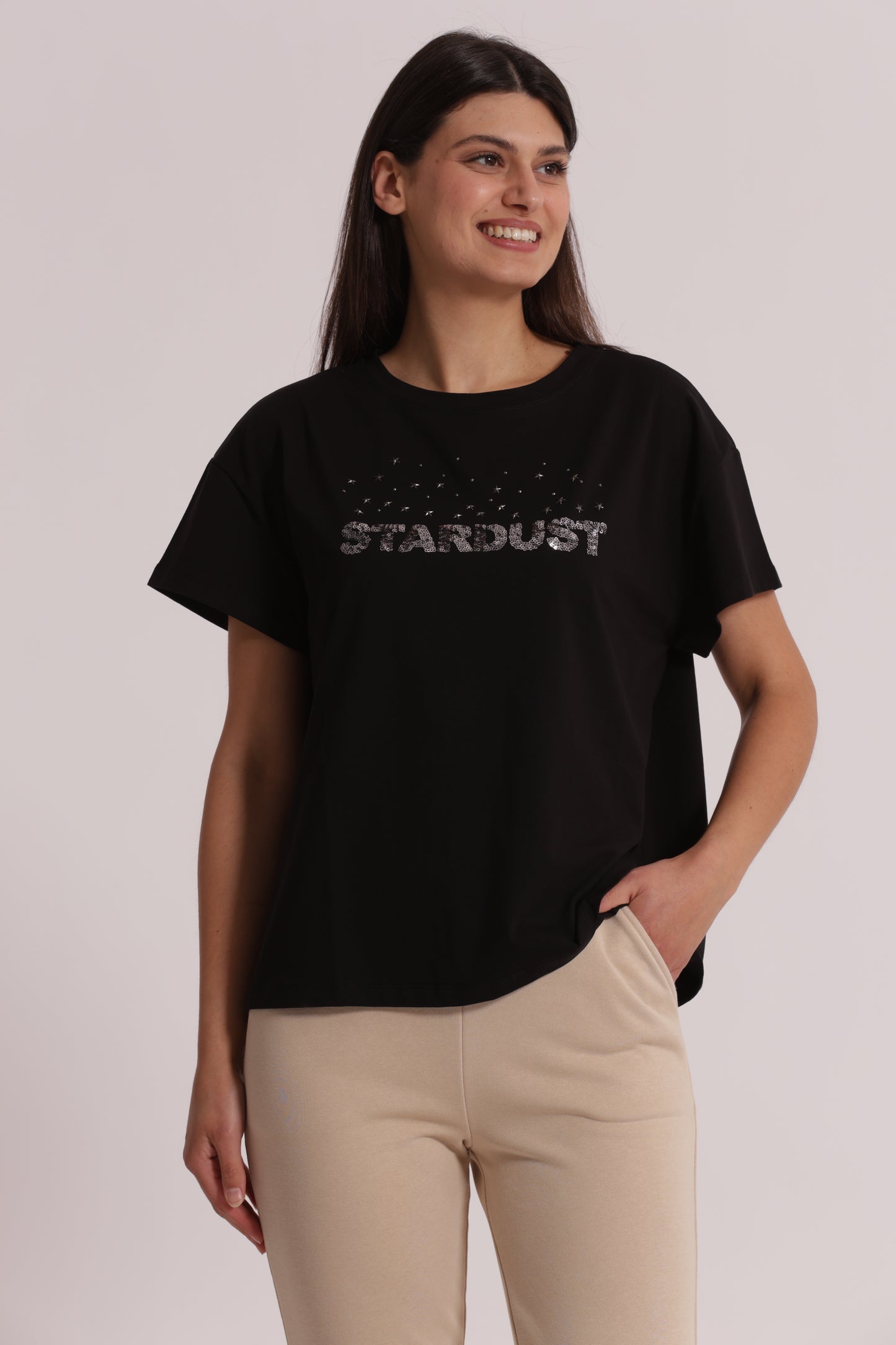 T-SHIRT "STARDUST" IN PAILLETTES