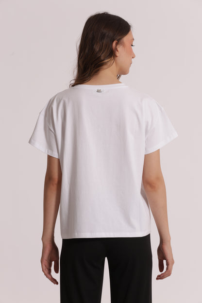 T-SHIRT "MODERN MUSE" CON PAILLETTES