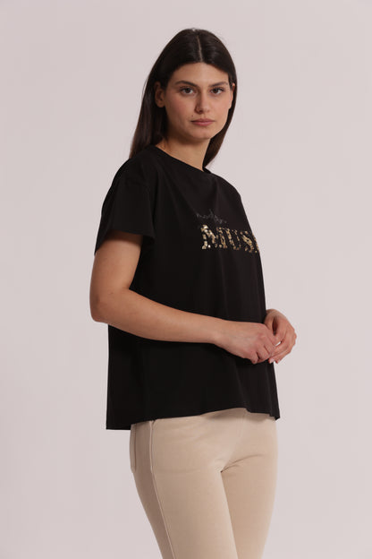T-SHIRT "MODERN MUSE" CON PAILLETTES