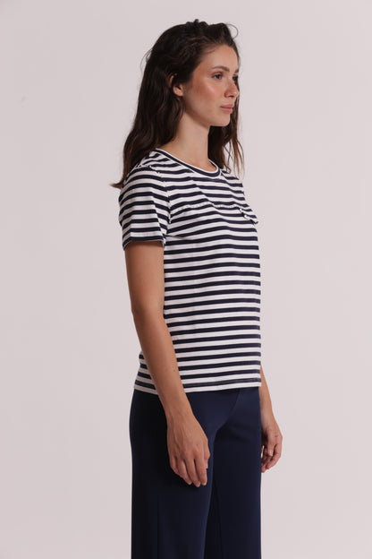 T-SHIRT A RIGHE CON BORCHIE