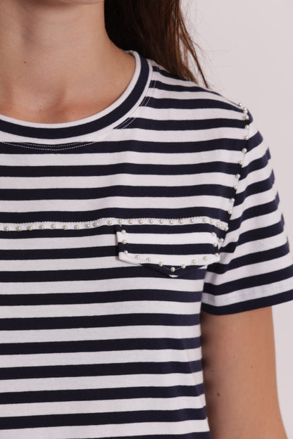 T-SHIRT A RIGHE CON BORCHIE