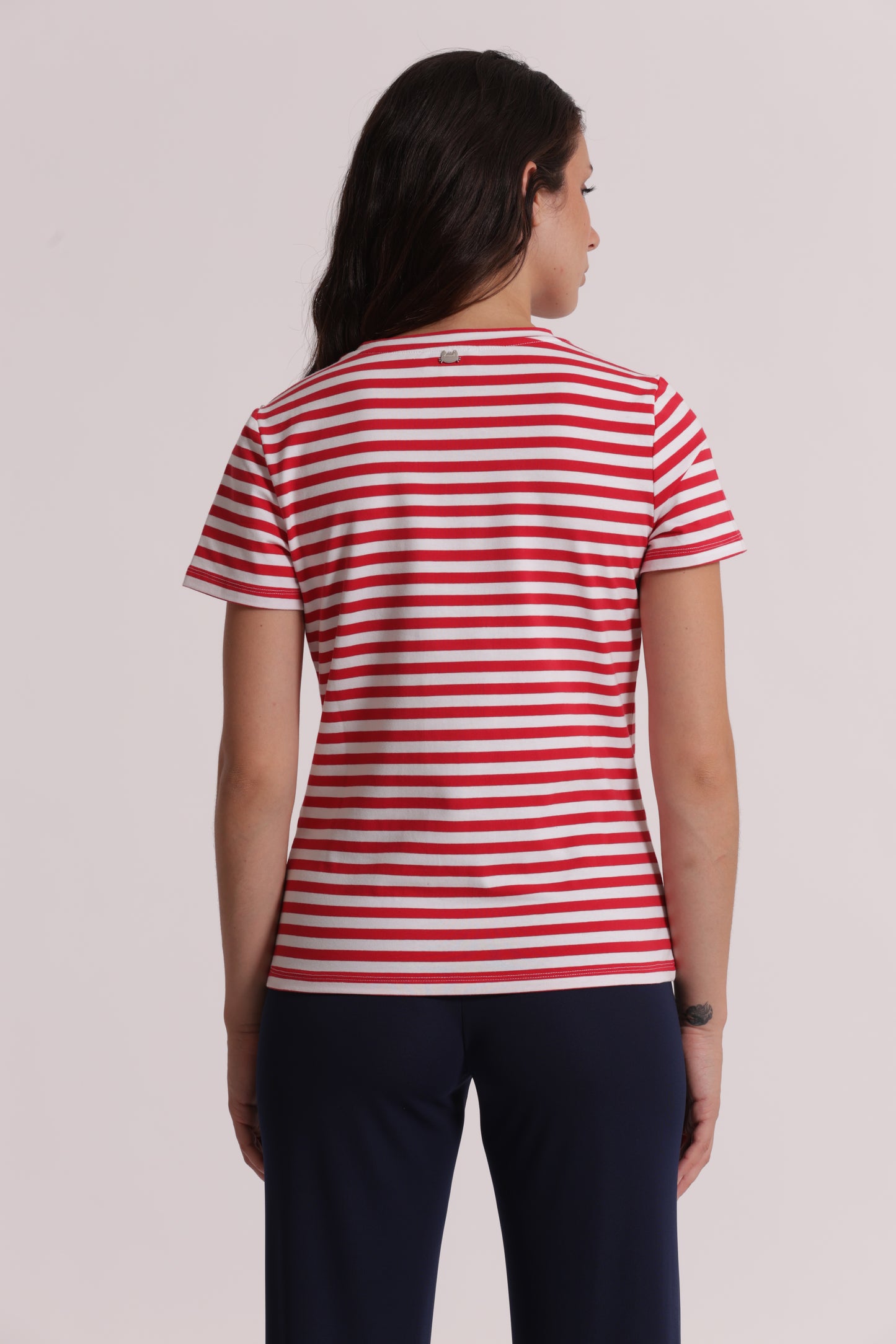 T-SHIRT A RIGHE CON BORCHIE