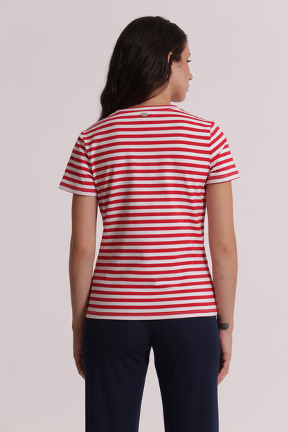 T-SHIRT A RIGHE CON BORCHIE