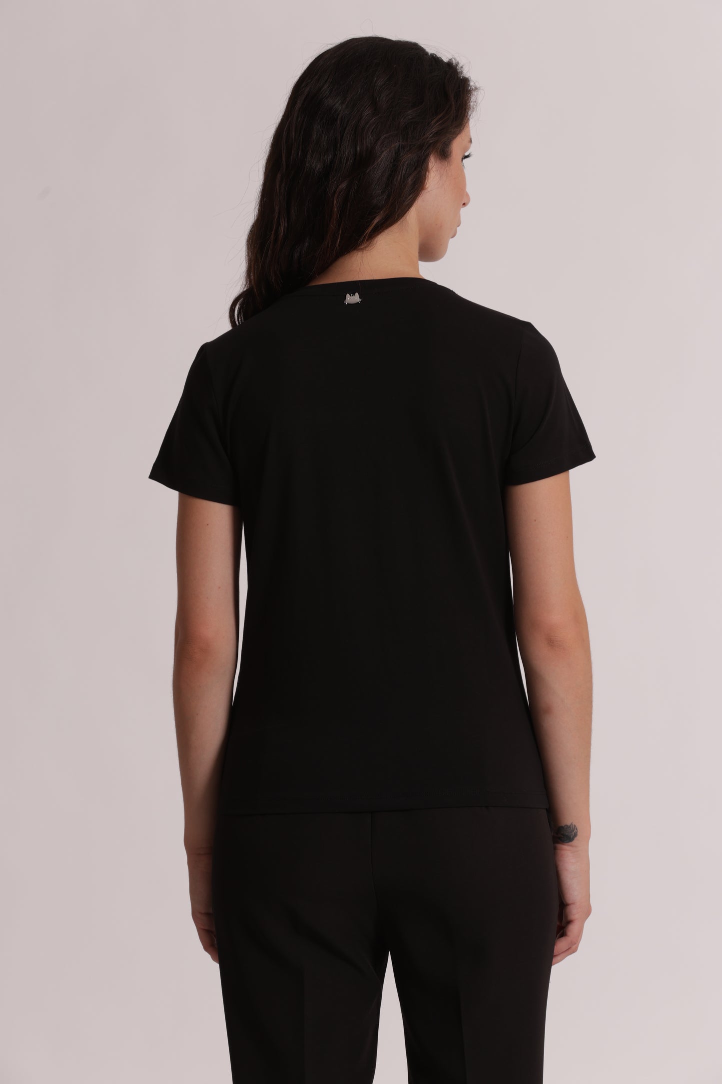 T-SHIRT CON FRANGE DI PERLINE