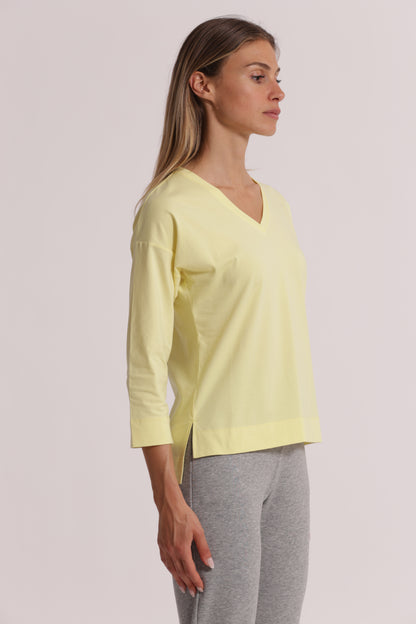 T-SHIRT BASIC CON RICAMO GATTO MANICHE LUNGHE