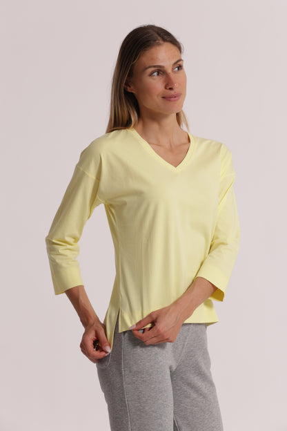 T-SHIRT BASIC CON RICAMO GATTO MANICHE LUNGHE