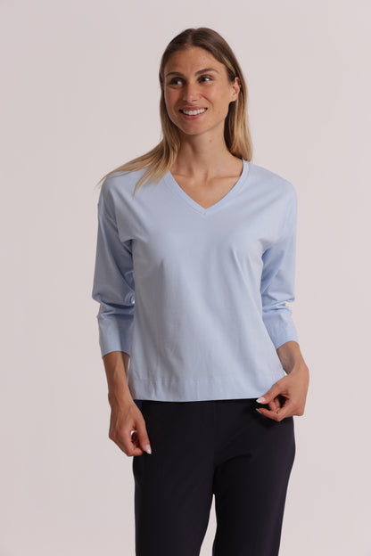 T-SHIRT BASIC CON RICAMO GATTO MANICHE LUNGHE