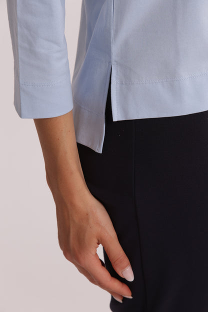 T-SHIRT BASIC CON RICAMO GATTO MANICHE LUNGHE