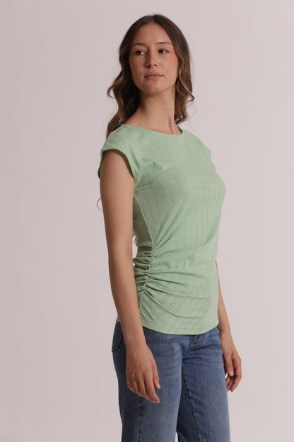 T-SHIRT CON ARRICCIO LATERALE