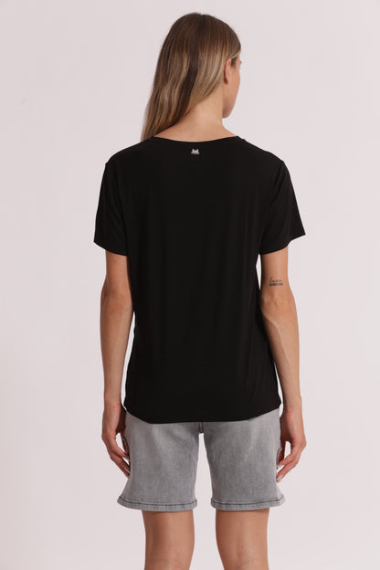 T-SHIRT MEZZE MANICHE CON ARRICCIO LATERALE