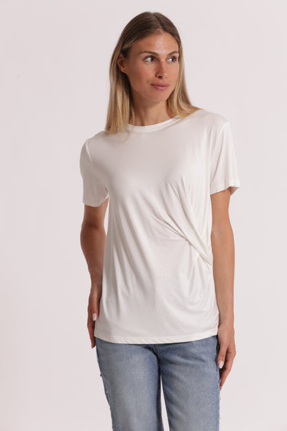 T-SHIRT MEZZE MANICHE CON ARRICCIO LATERALE
