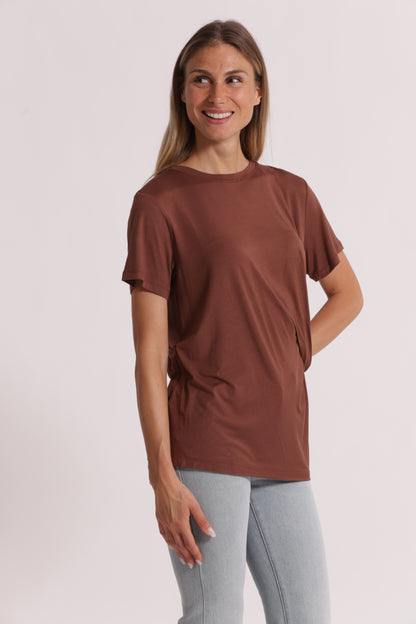 T-SHIRT MEZZE MANICHE CON ARRICCIO LATERALE