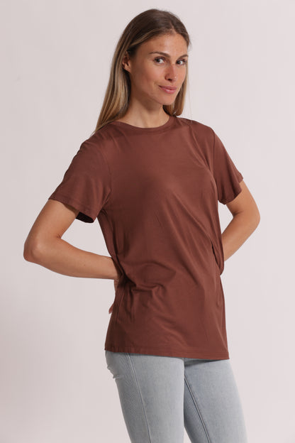 T-SHIRT MEZZE MANICHE CON ARRICCIO LATERALE