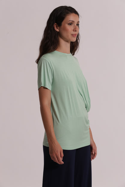 T-SHIRT MEZZE MANICHE CON ARRICCIO LATERALE