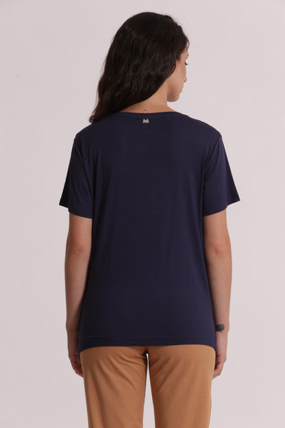T-SHIRT MEZZE MANICHE CON ARRICCIO LATERALE