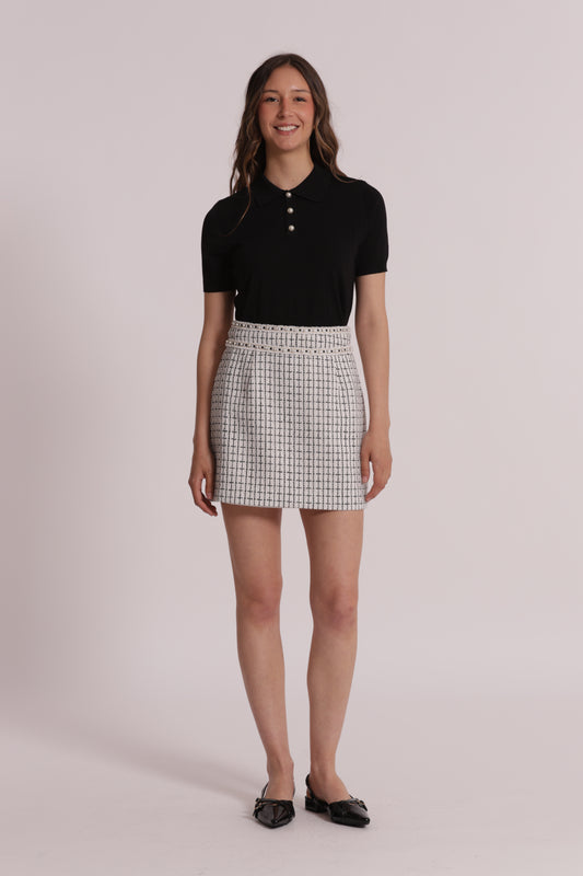 GONNA IN TWEED CON DETTAGLI CATENA