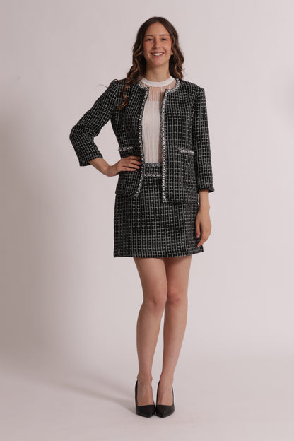 GONNA IN TWEED CON DETTAGLI CATENA