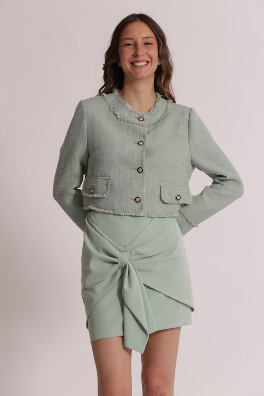 GIACCA IN TWEED CON BOTTONI GIOIELLO