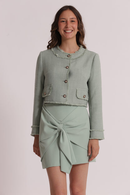 GIACCA IN TWEED CON BOTTONI GIOIELLO