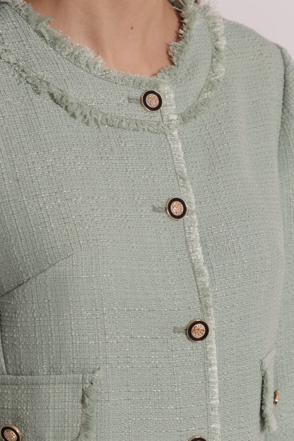 GIACCA IN TWEED CON BOTTONI GIOIELLO