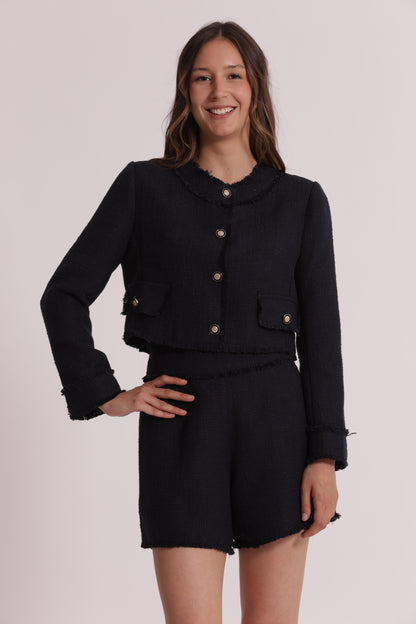 GIACCA IN TWEED CON BOTTONI GIOIELLO