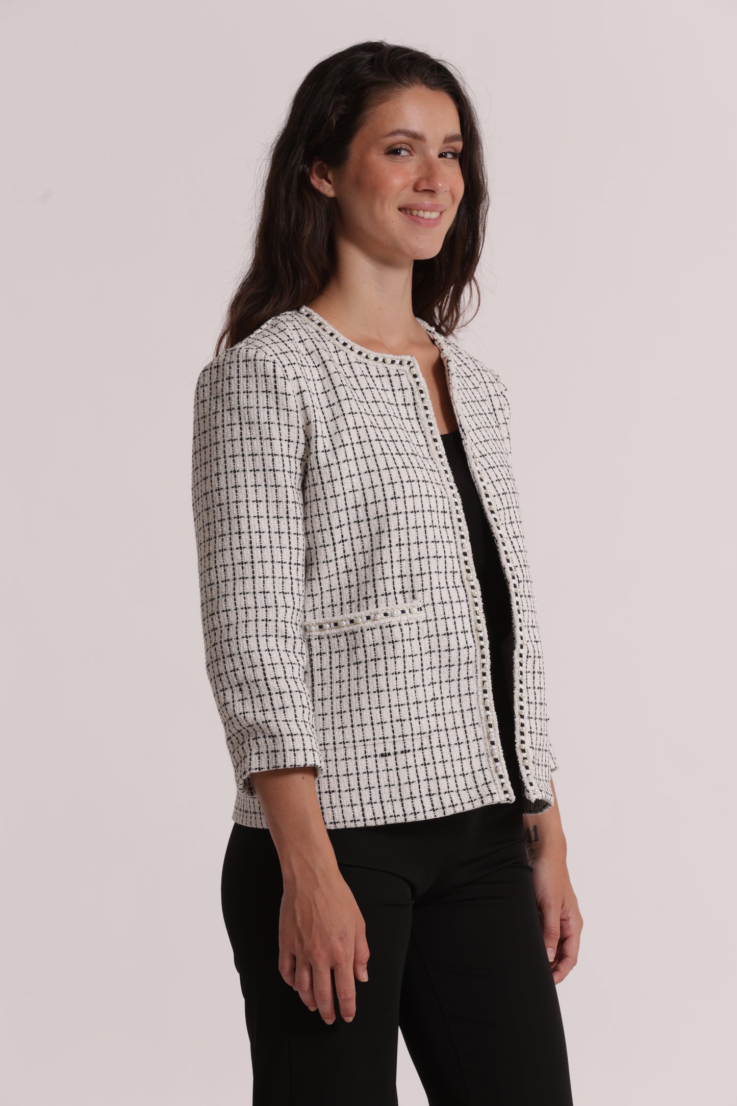 GIACCA IN TWEED CON DETTAGLI CATENA