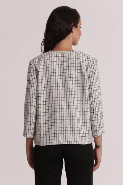 GIACCA IN TWEED CON DETTAGLI CATENA