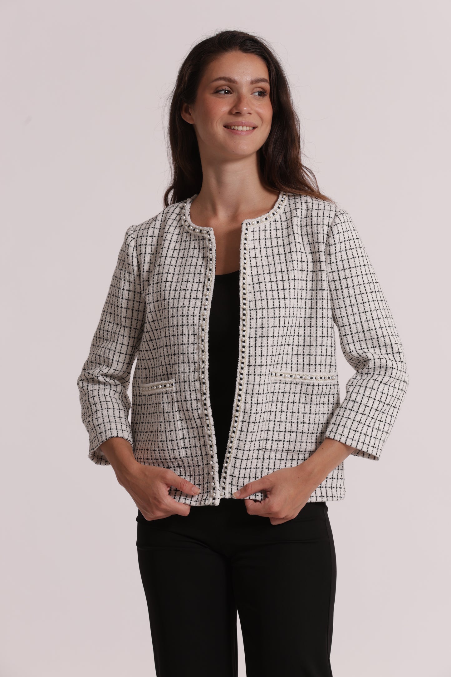 GIACCA IN TWEED CON DETTAGLI CATENA