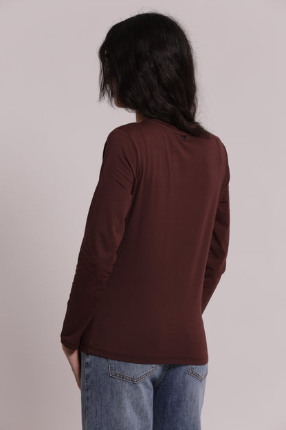 T-SHIRT A MANICHE LUNGHE CON GATTO STRASS