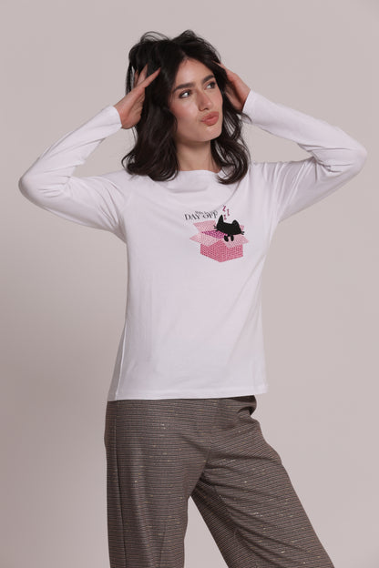 T-SHIRT MANICHE LUNGHE "THIS IS MY DAY OFF"
