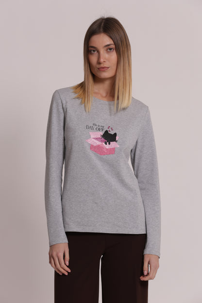 T-SHIRT MANICHE LUNGHE "THIS IS MY DAY OFF"