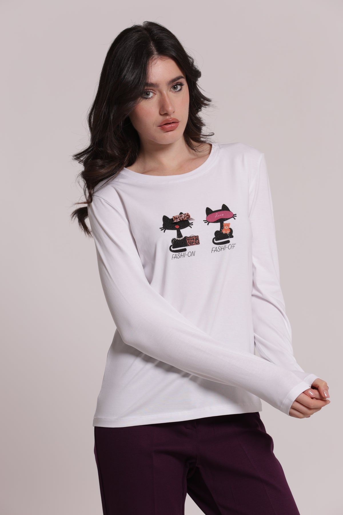 T-SHIRT MANICHE LUNGHE "FASHI-ON E FASHI-OFF"