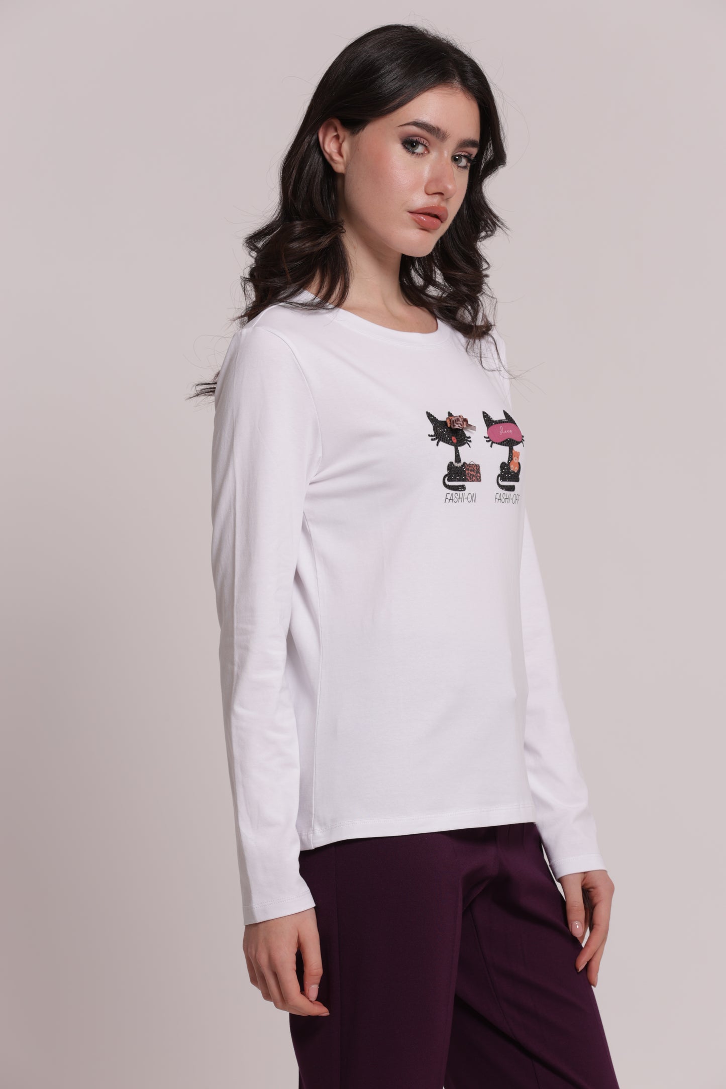 T-SHIRT MANICHE LUNGHE "FASHI-ON E FASHI-OFF"