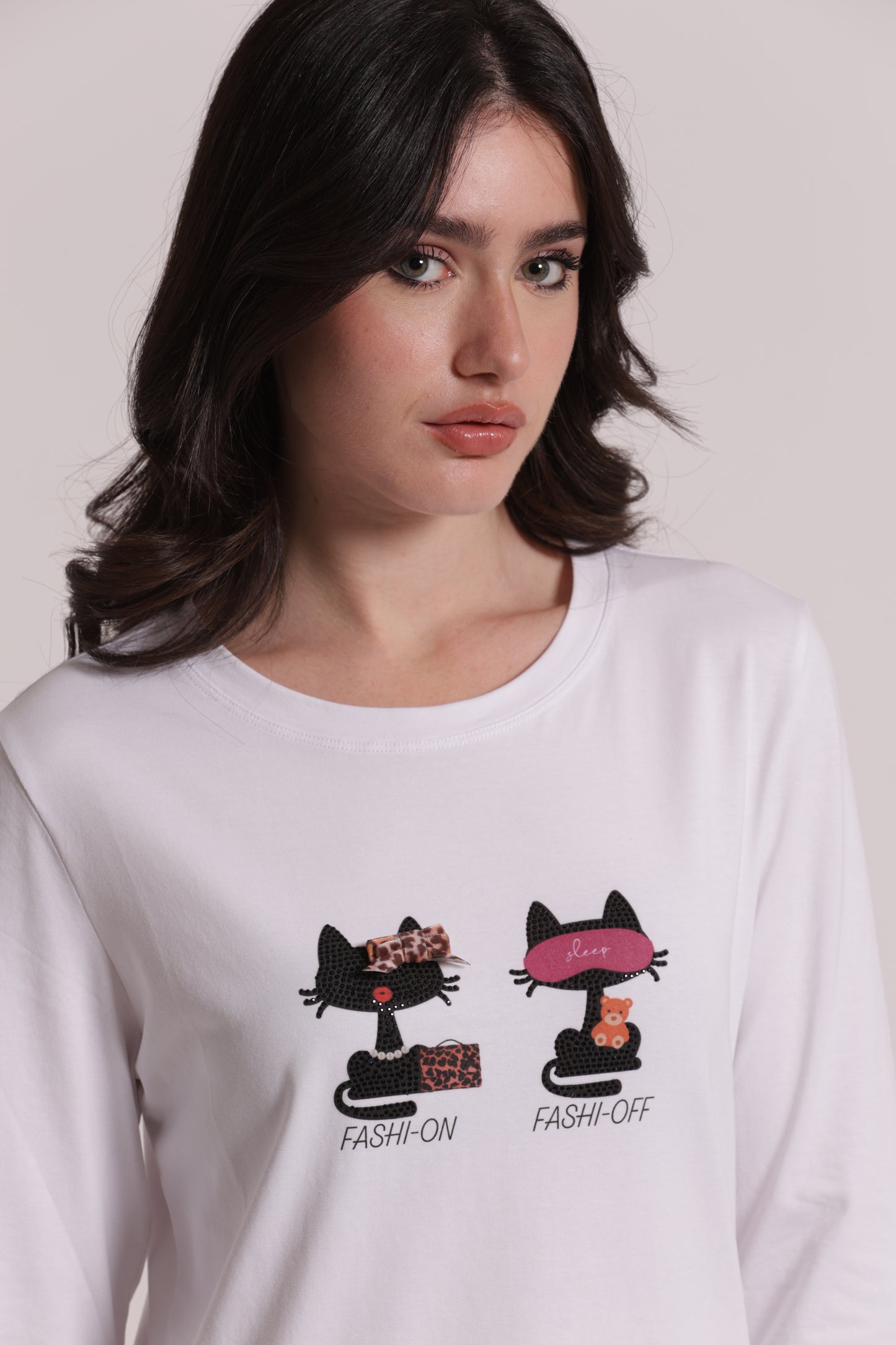 T-SHIRT MANICHE LUNGHE "FASHI-ON E FASHI-OFF"