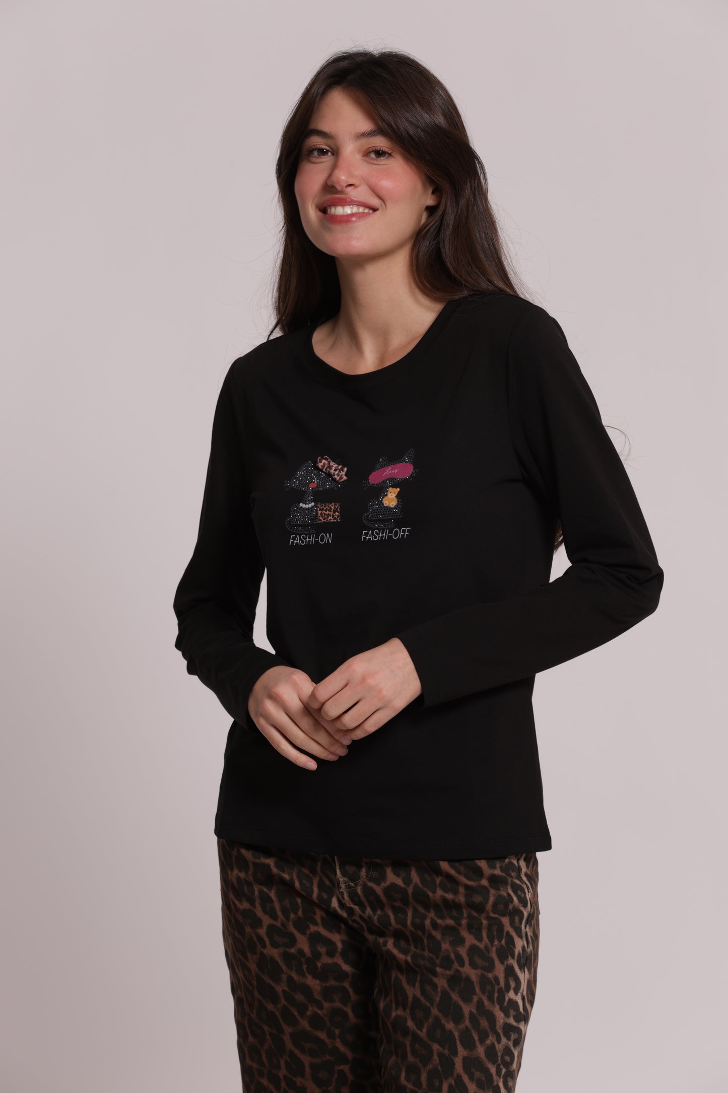 T-SHIRT MANICHE LUNGHE "FASHI-ON E FASHI-OFF"