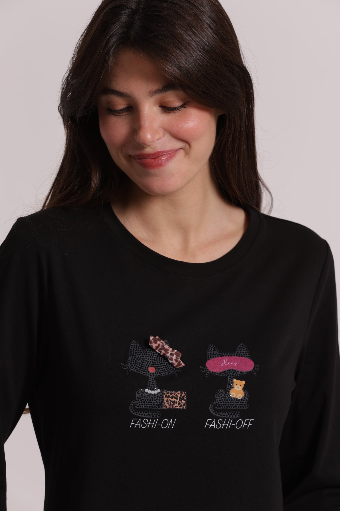 T-SHIRT MANICHE LUNGHE "FASHI-ON E FASHI-OFF"