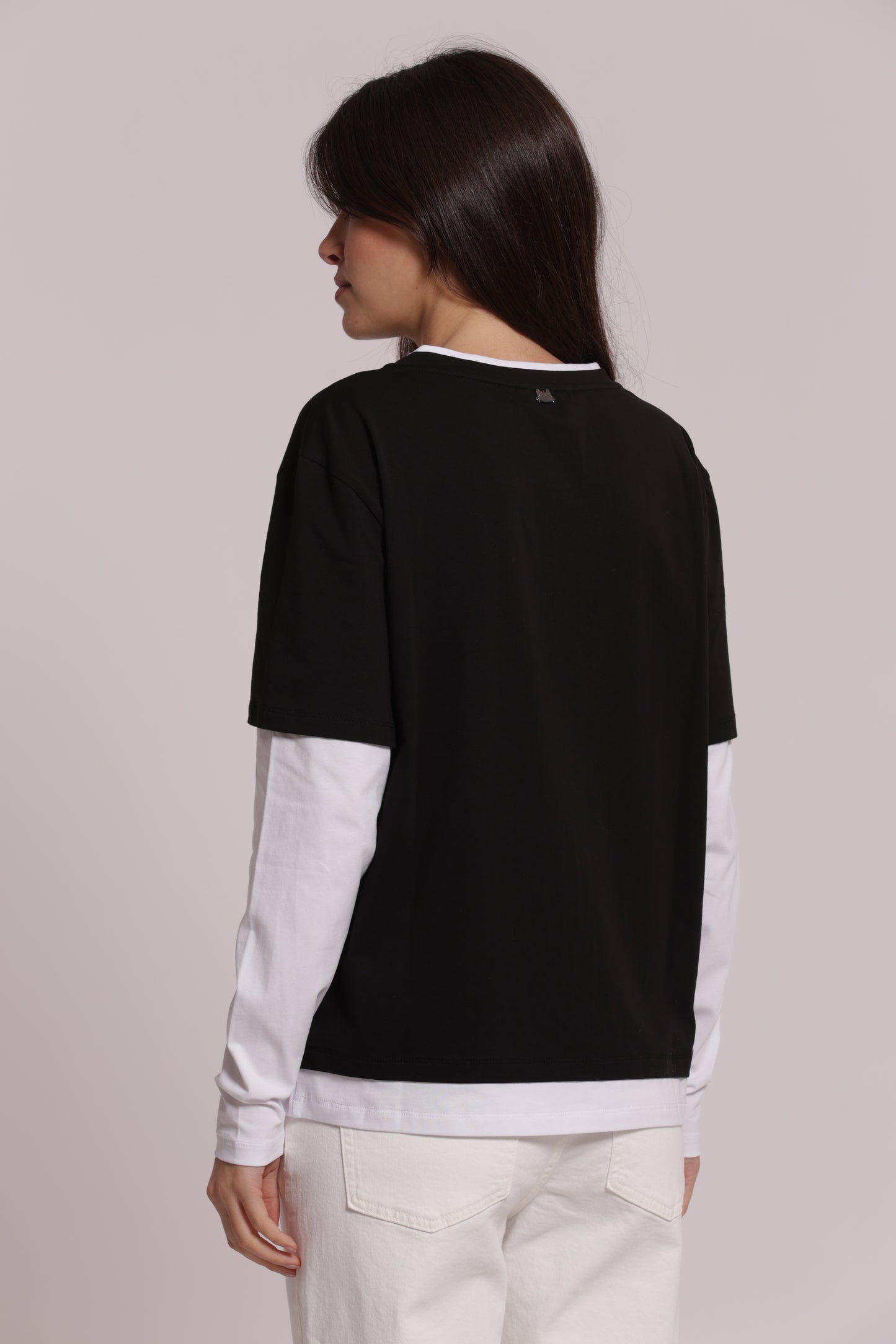 T-SHIRT DOPPIA MANICHE LUNGHE BICOLOR