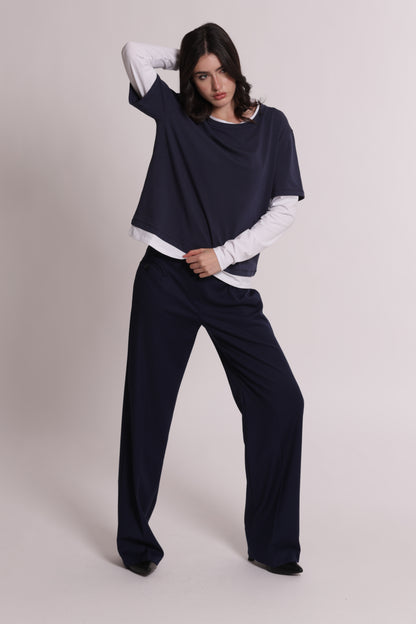 T-SHIRT DOPPIA MANICHE LUNGHE BICOLOR