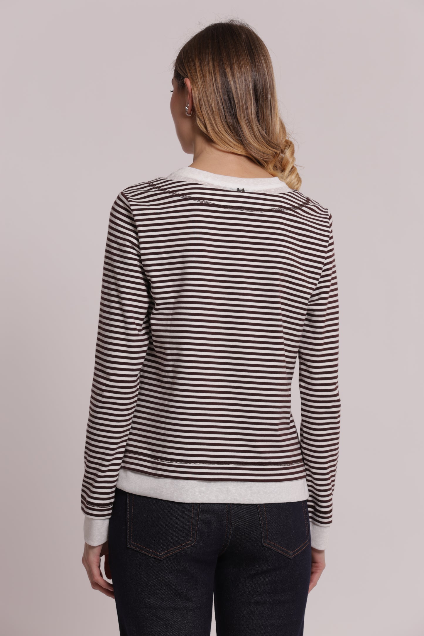 T-SHIRT DOPPIA MANICHE LUNGHE CON RIGHE E BOTTONI